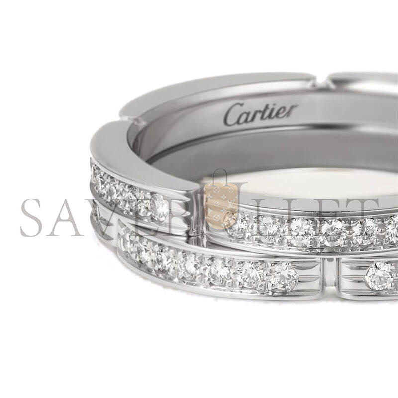 CARTIER MAILLON PANTHÈRE WEDDING BAND, DOUBLE ROW, HALF-PAVED B4098900